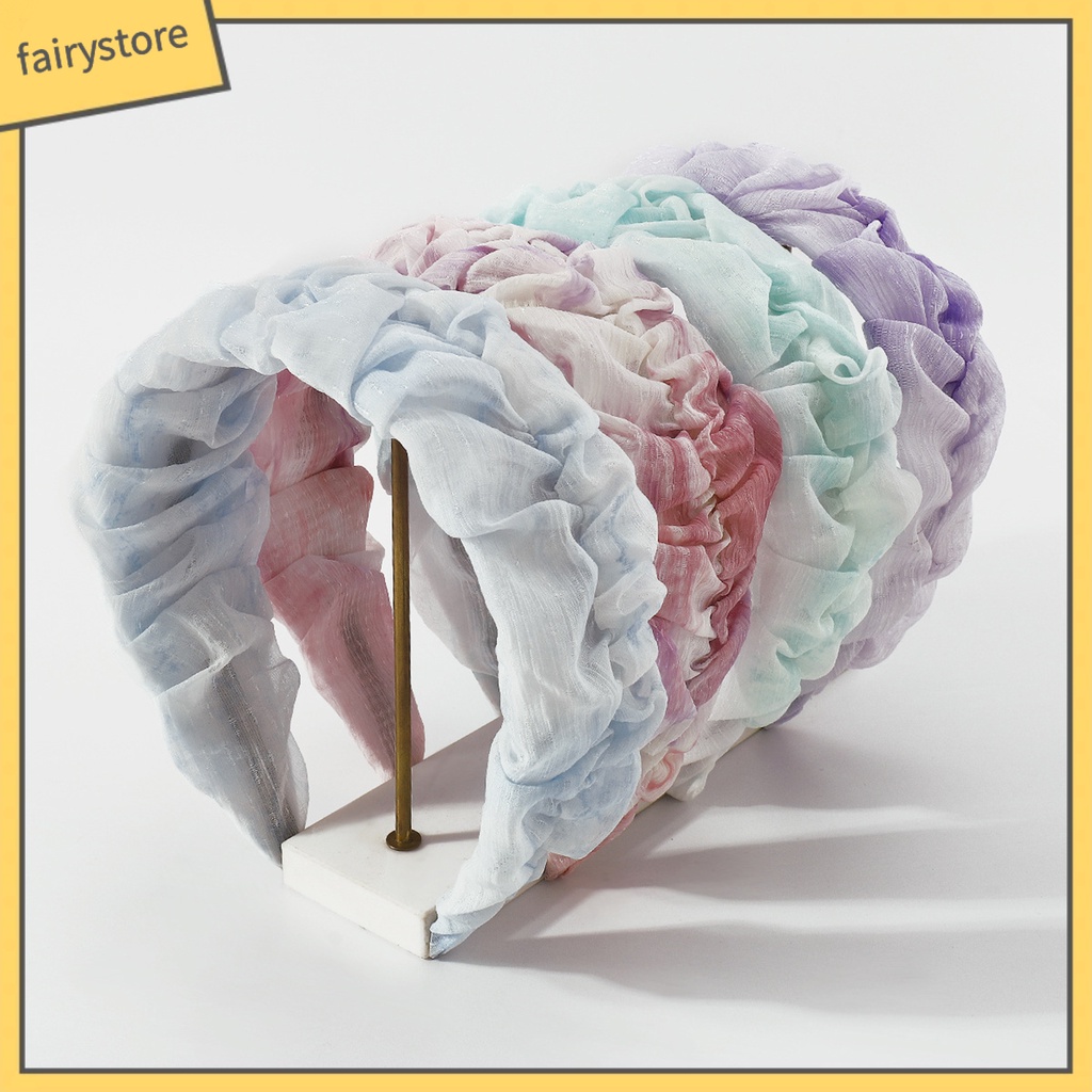 Băng Đô Vải Tuyn Chống Trượt Màu Sắc Gradient Ngọt Ngào Dành Cho Nữ