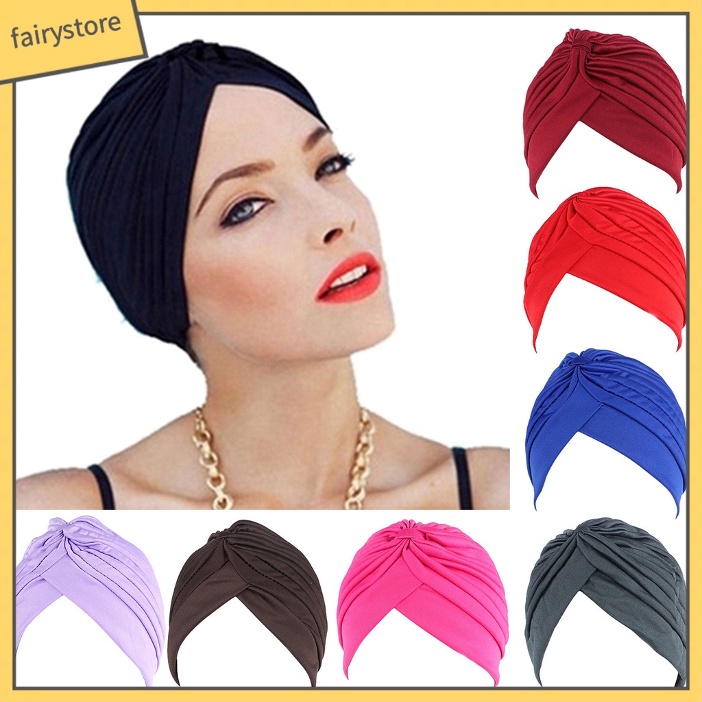 Mũ Trùm Đầu Chemo Màu Trơn Phối Bèo Thời Trang Unisex