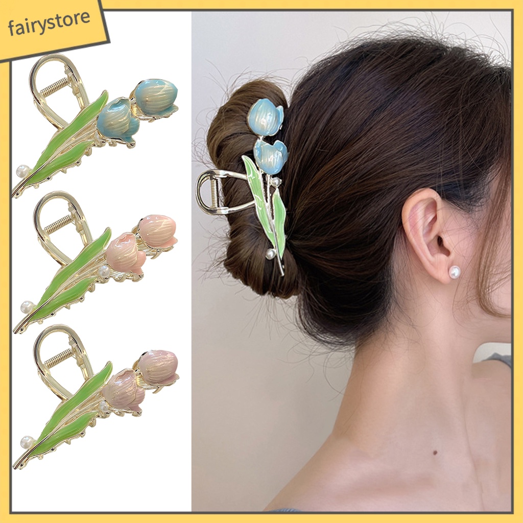 Kẹp Tóc Càng Cua Mạ Vàng Bóng Nhiều Màu Sắc Tạo Kiểu Tóc Chống Trượt Kích Thước Lớn Dành Cho Bạn Nữ