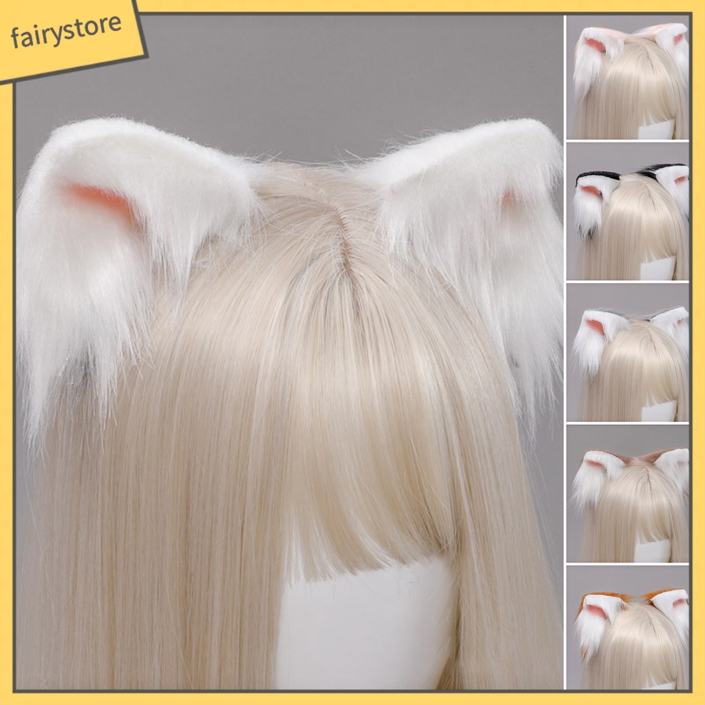 1 Cặp Kẹp Tóc Tai Mèo Bông Phong Cách Nhật Bản Dễ Thương