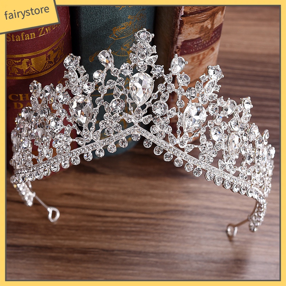 Cài Tóc Hình Vương Miện Đính Đá Lấp Lánh Cho Cô Dâu