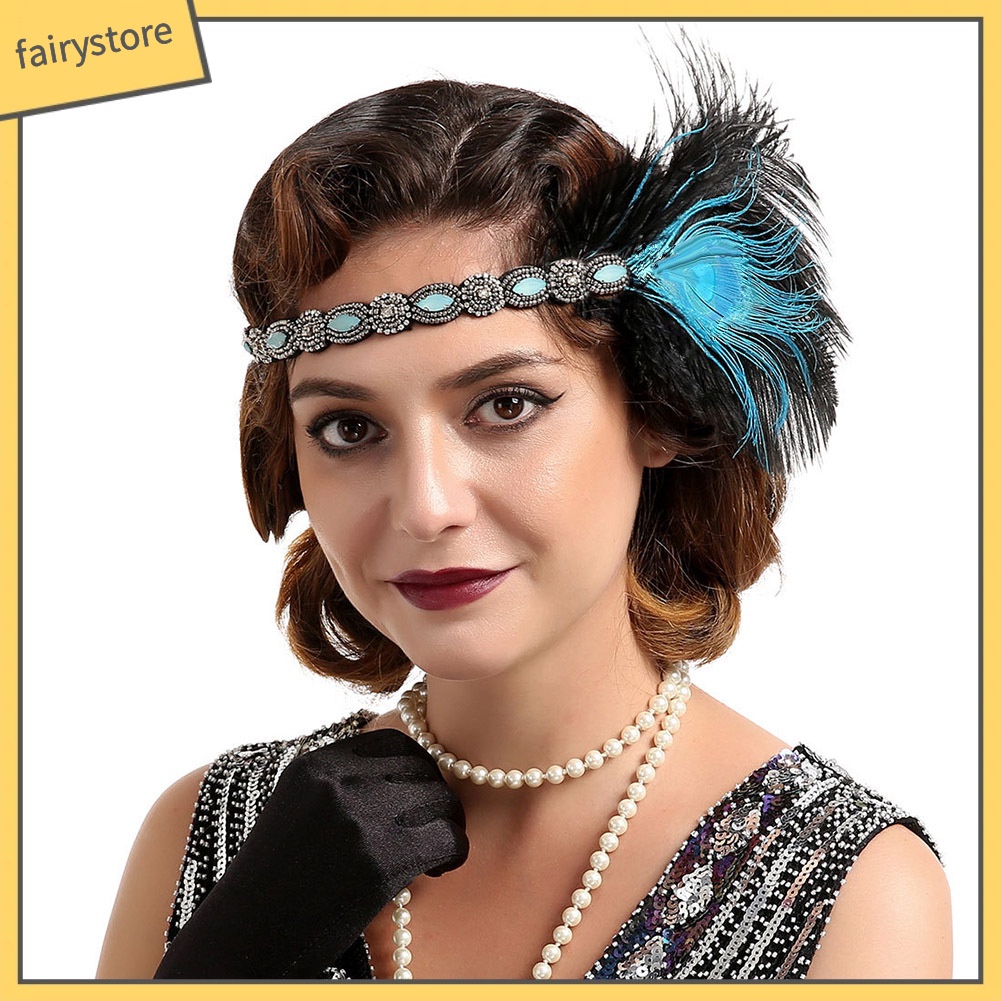 Băng Đô Cài Tóc Hình Chim Công Đính Đá Nhân Tạo Thời Trang