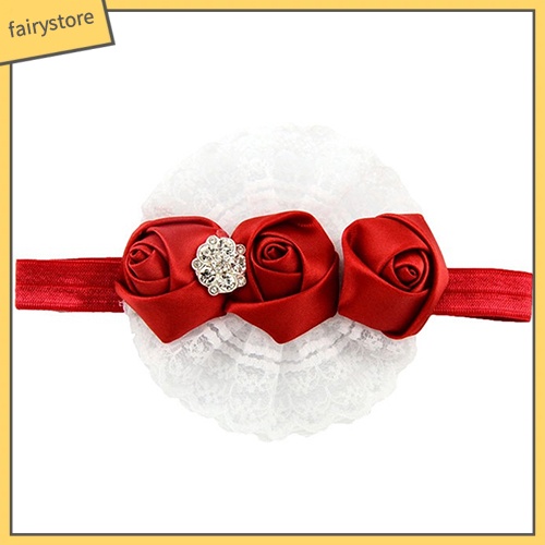 Băng Đô Ren Hoa Hồng Co Giãn Dễ Thương Cho Bé Gái