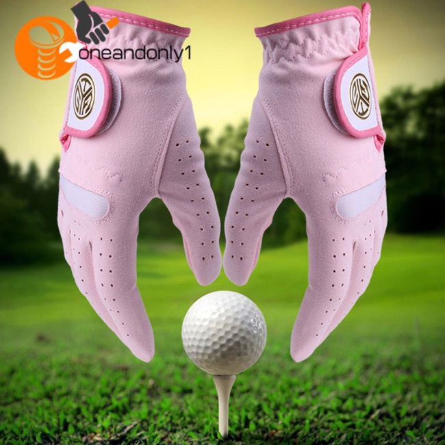 1 Đôi Găng Tay Đánh Golf Bằng Vải Vi Sợi Chống Nắng Chống Mòn Thoáng Khí Có Thể Giặt Sạch Dành Cho Nữ