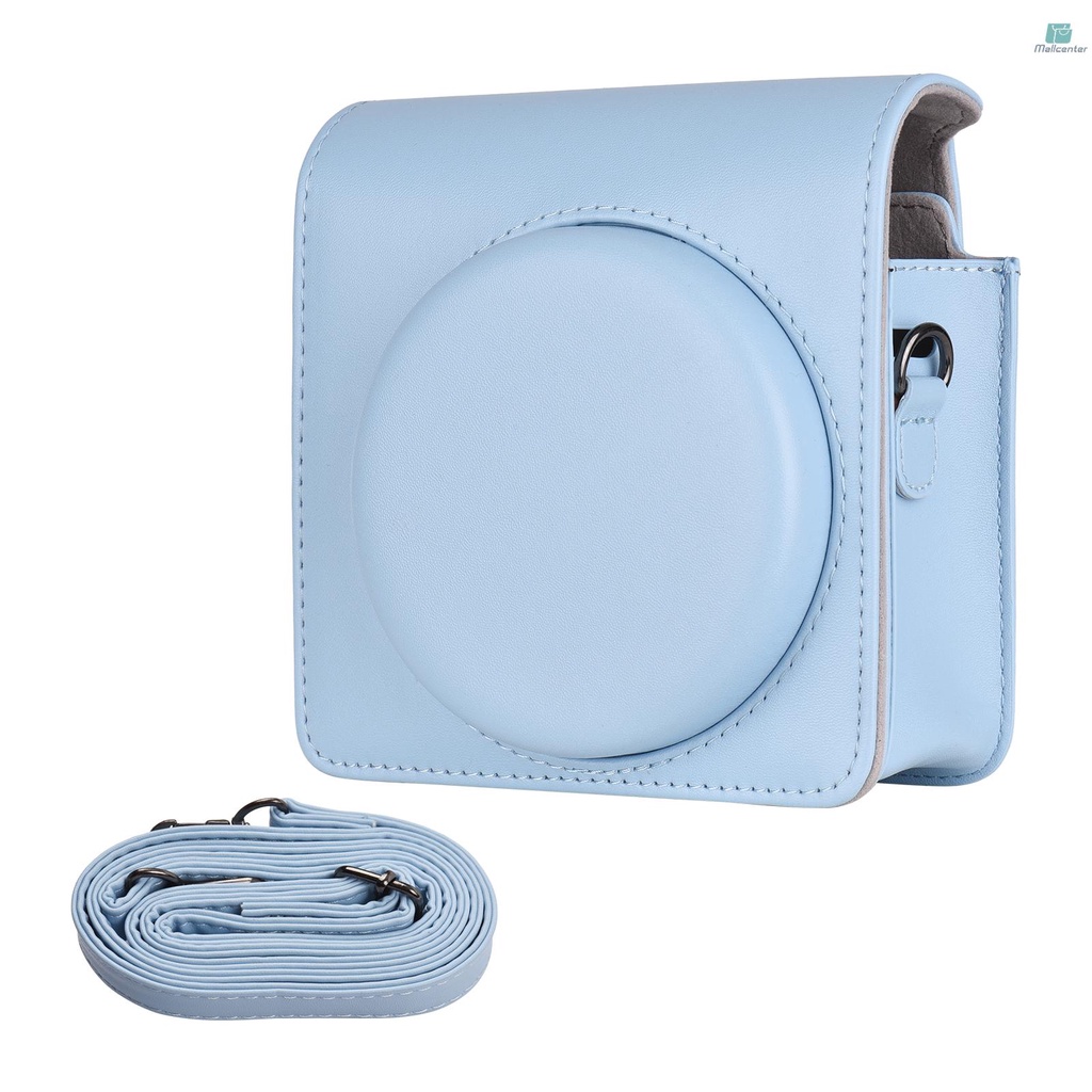 Portable Instant Camera Case Carry Bag PU Leather with Shoulder Strap Compatible with Fujifilm Fuji SQUARE SQ1 Instant Camera