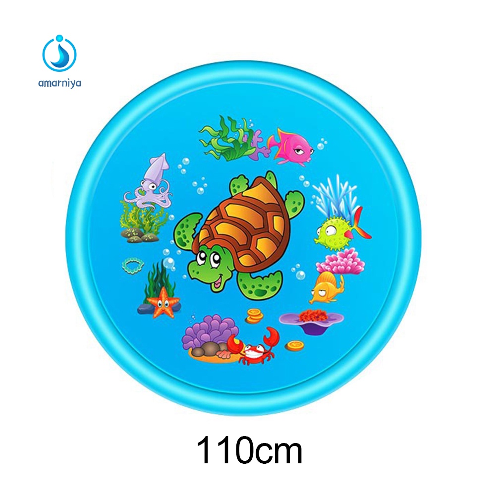 Thảm Bơm Hơi Phun Nước Hình Rùa Dễ Thương Kích Thước 110 / 170cm