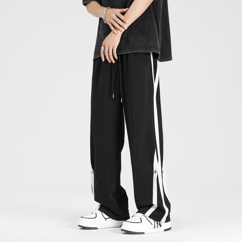 Quần Thể Thao Lưng Cao Dáng Rộng Họa Tiết Kẻ Sọc Thời Trang Mùa Hè Trẻ Trung Cho Nam