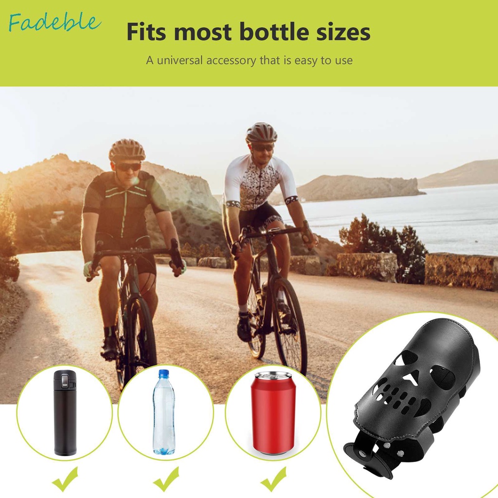 Giá Đỡ Bình Nước Bằng Da PU Hình Đầu Lâu Độc Đáo Trang Trí Xe Đạp