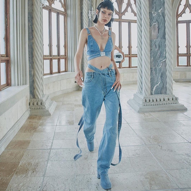 Weird Puss Áo Hai Dây Màu Trơn Hở Lưng Quyến Rũ Thời Trang Mùa Hè Cho Nữ