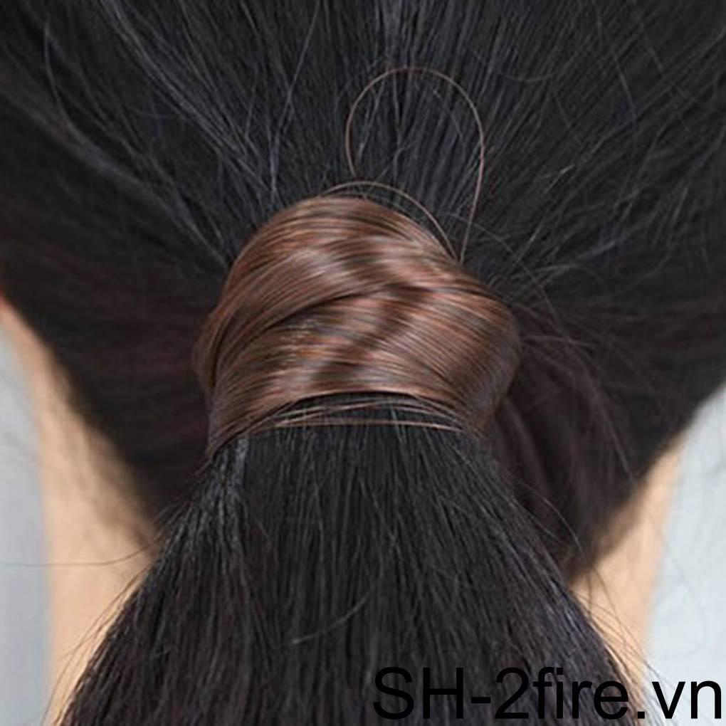 Dây Cột Tóc Co Giãn Đính Tóc Giả Thời Trang Cho Nữ