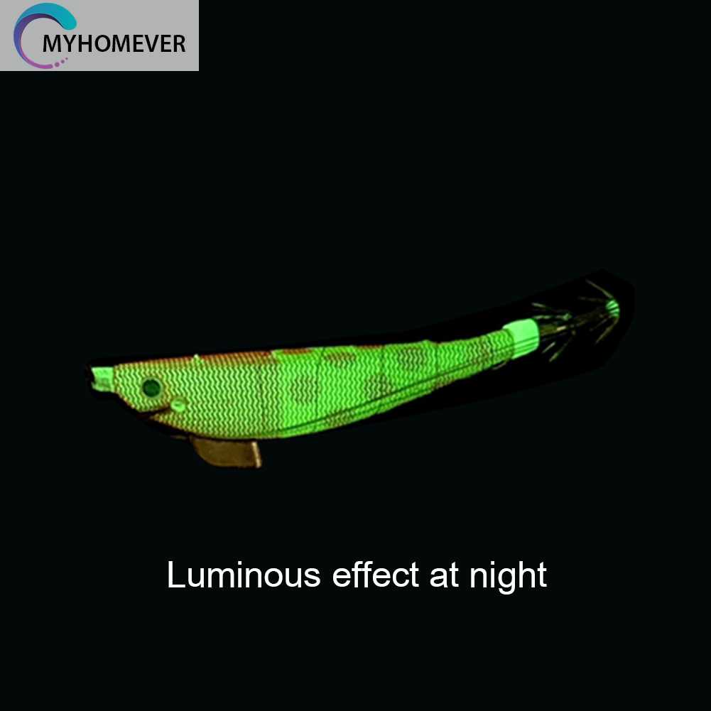 Mồi Câu Cá Giả Hình Tôm Bằng Gỗ Phát Quang Kích Thước 100mm 12g