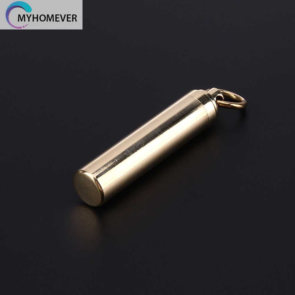 Móc Khóa Hình Chai Thuốc Mini Bằng Đồng Thau Chống Thấm Nước