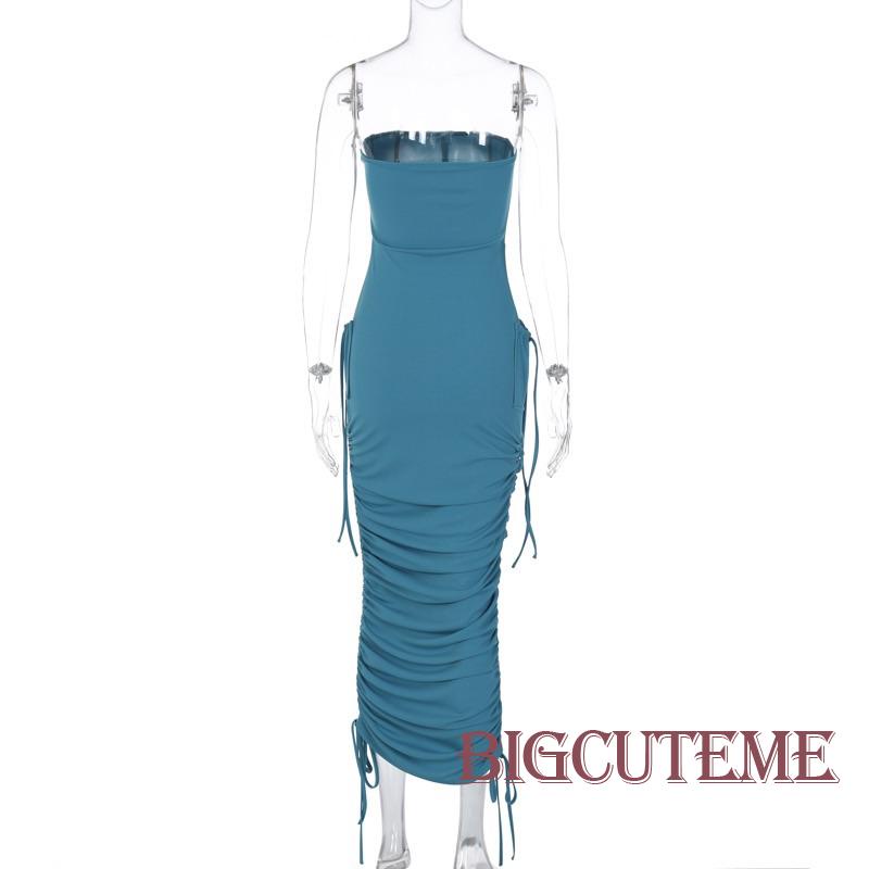 Đầm Ôm Không Dây Có Túi Thời Trang Mùa Hè Cho Nữ