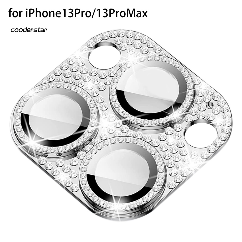 Miếng Dán Ống Kính Máy Ảnh Điện Thoại Đính Đá Lấp Lánh Chống Nổ Cho iPhone 14 13 Pro Plus Pro Max