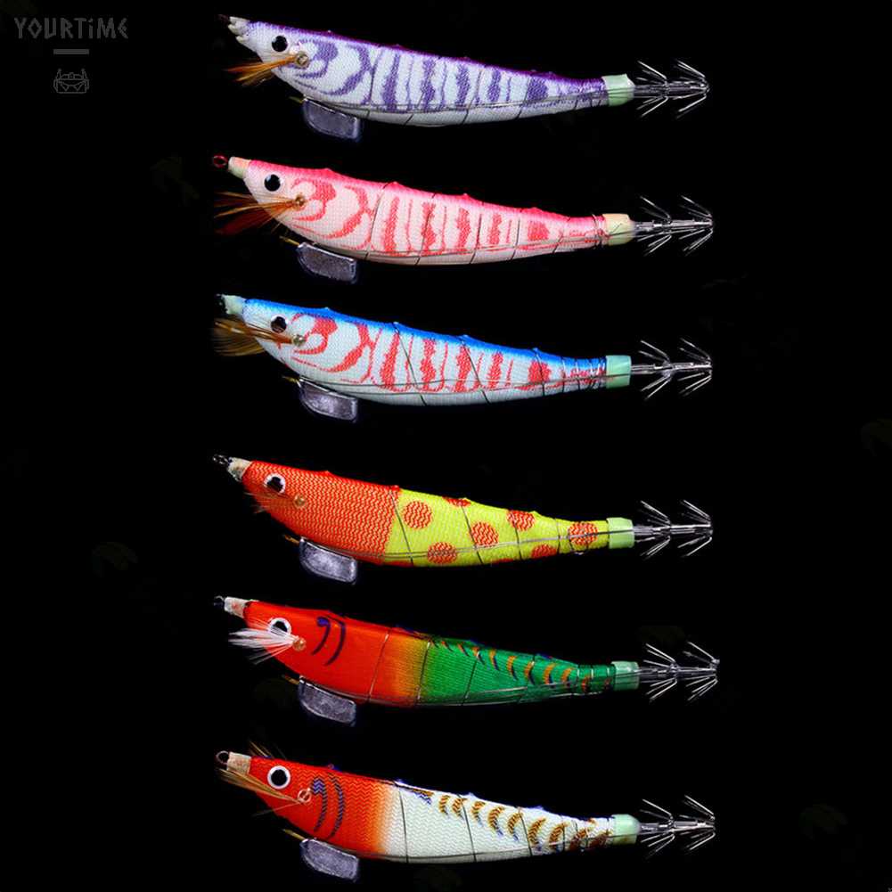 Mồi Câu Cá Giả Hình Tôm Bằng Gỗ Phát Quang Kích Thước 12cm 14.3g