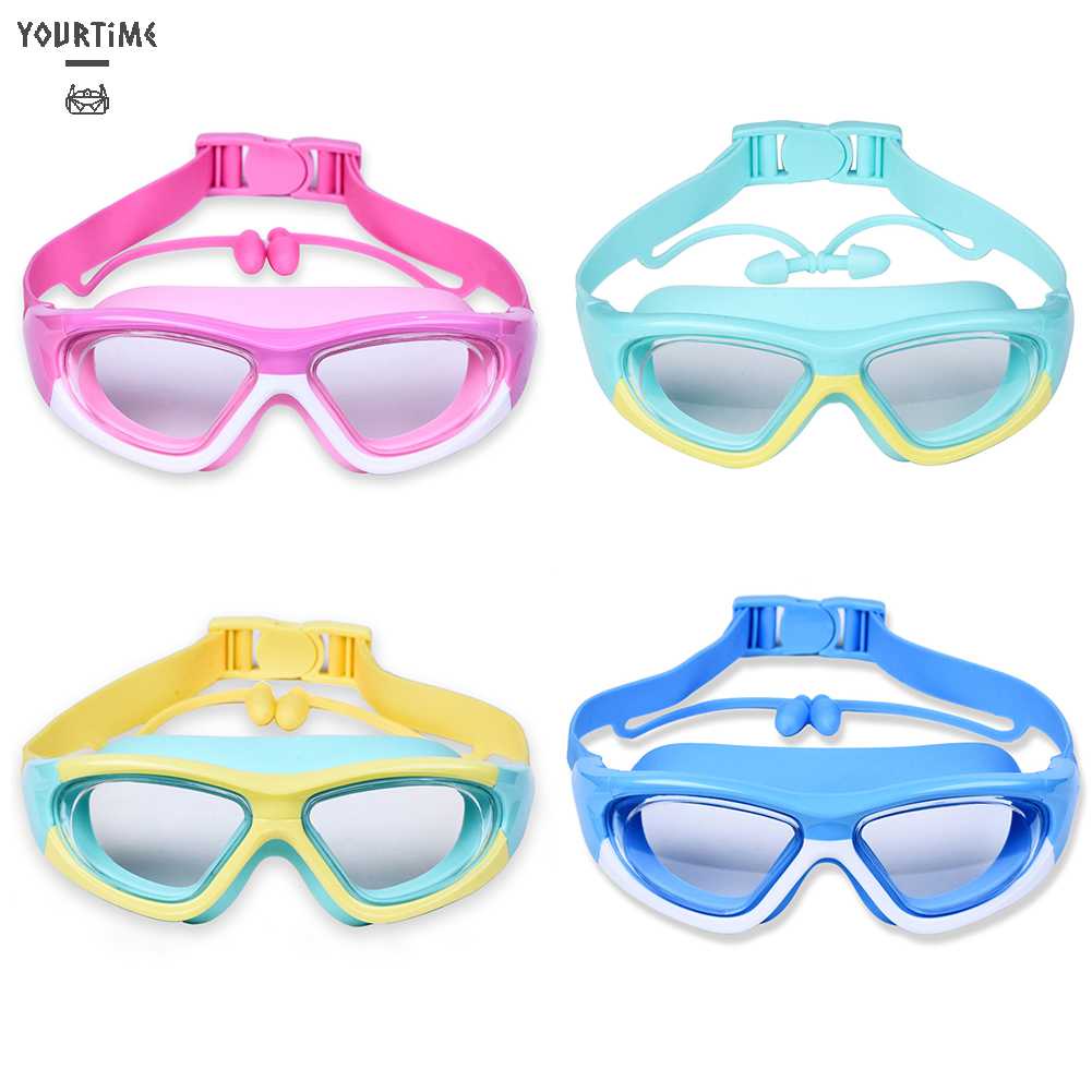 Kính Bơi Chống Sương Mù Kèm Nút Bịt Tai Mềm Mại Chuyên Dụng Cho Bé