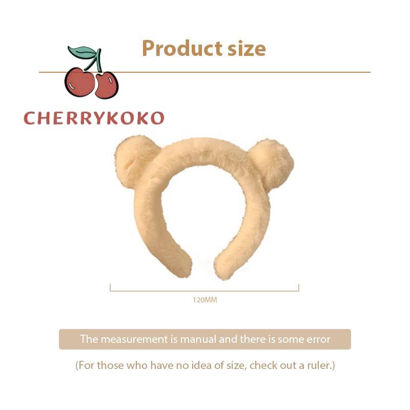 🍒🍒CHERRYKOKO Băng Đô Cài Tóc Tai Gấu Bằng Lông Nhung Trắng Dễ Thương Xinh Xắn Cho Nữ