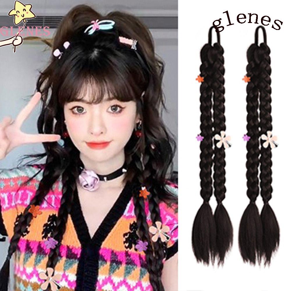Bộ 2 Tép Tóc Giả Thắt Bím Vô Hình Tự Nhiên Chất Lượng Cao Cho Nữ