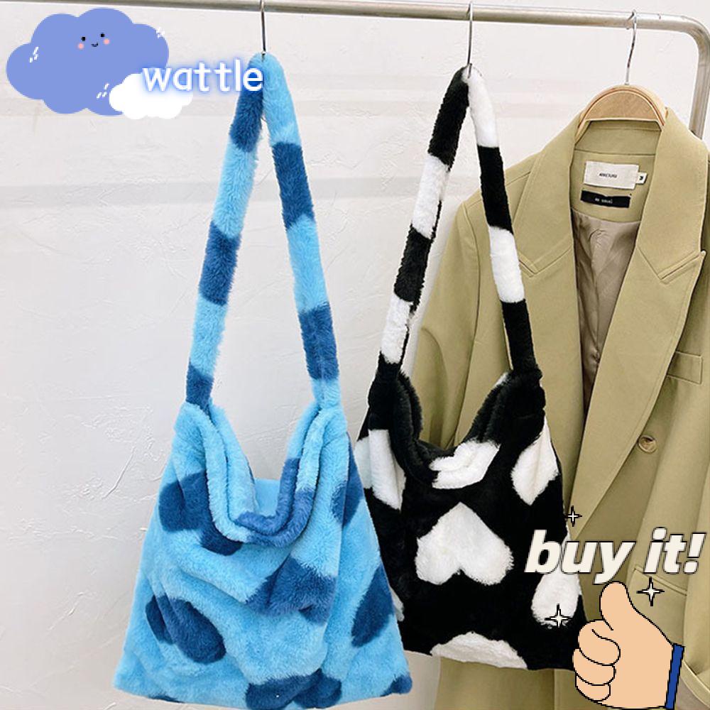 Túi Đeo Vai Phủ Lông Họa Tiết Trái Tim