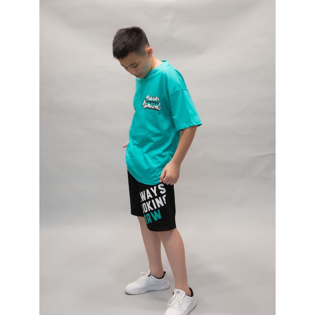Quần short da cá BT màu đen chữ Always