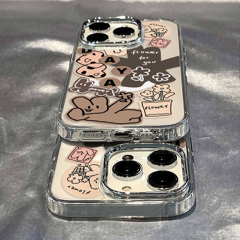 ✅Ốp Điện Thoại Dẻo Họa Tiết Chú Thỏ &amp; Chữ Tiếng Anh Đơn Giản Chống Sốc Cho Iphone1213In 14pro / 11 max 7plus8 R1BL