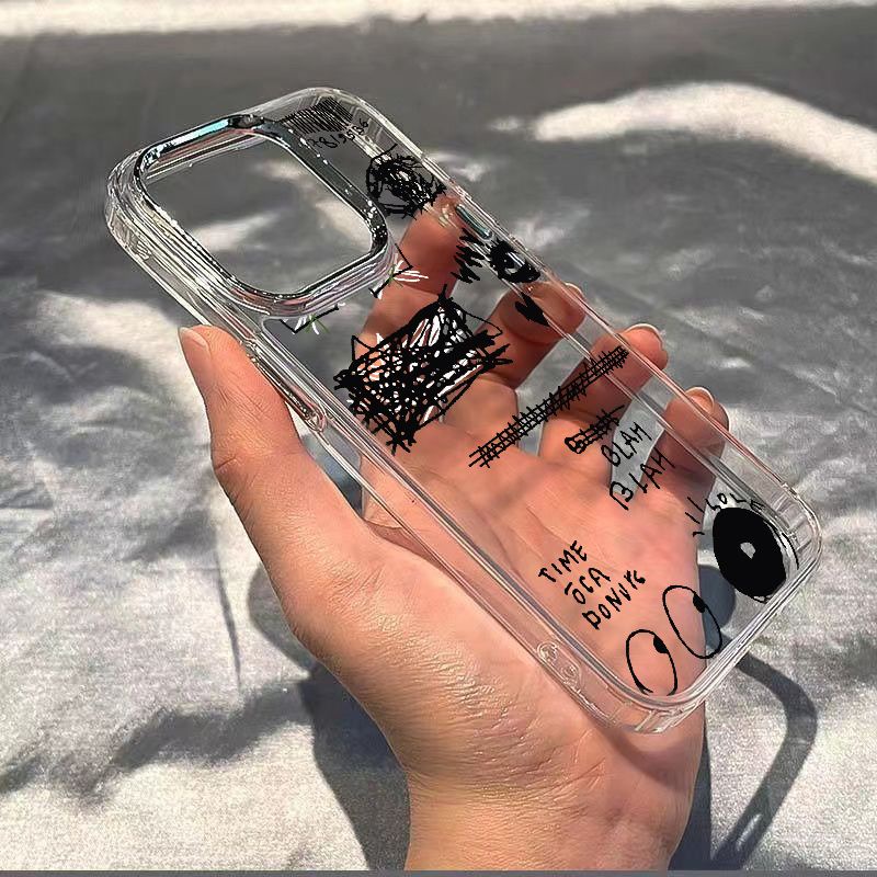 ✅Ốp Điện Thoại Mềm Chống Sốc In Họa Tiết Graffiti Đơn Giản Cho Iphone 128 117 Plus 13 14 Pro max