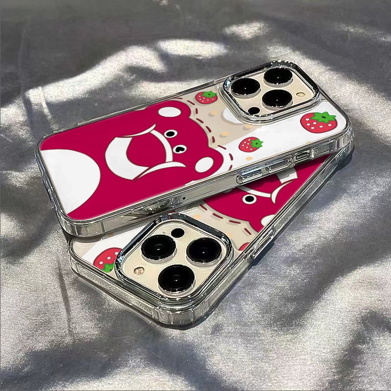 ✅Ốp Điện Thoại Dẻo Họa Tiết Gấu &amp; Dâu Tây Dễ Thương Chống Sốc Cho Iphone12plus max / 138 14pro 117 O6VV