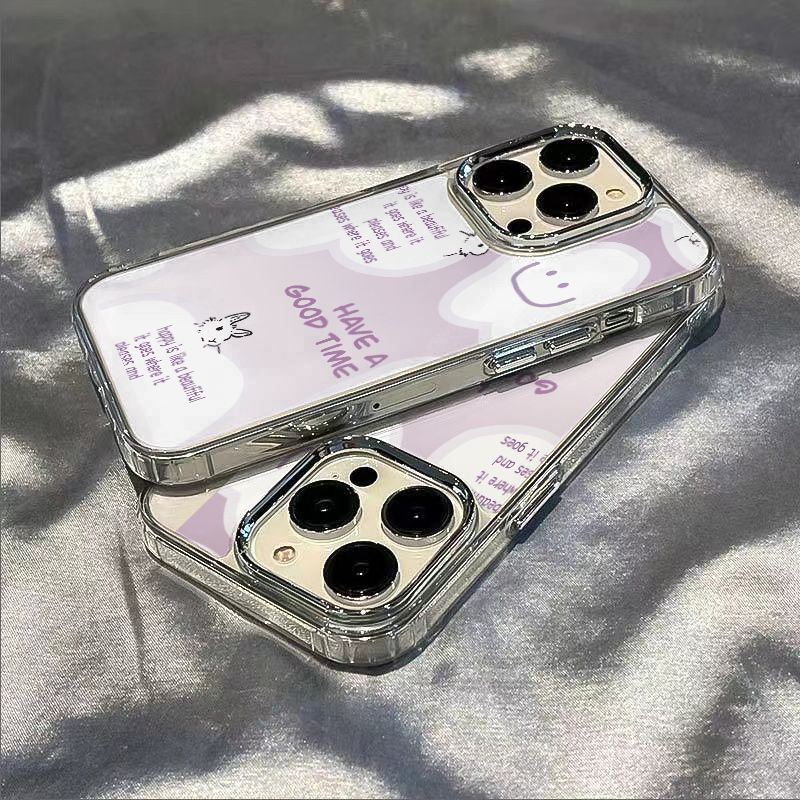 ✅Ốp Điện Thoại Dẻo Họa Tiết Chú Thỏ Tím Dễ Thương Chống Sốc Cho iPhone12 RA2S 8 11maxplus 14Pro13In 7