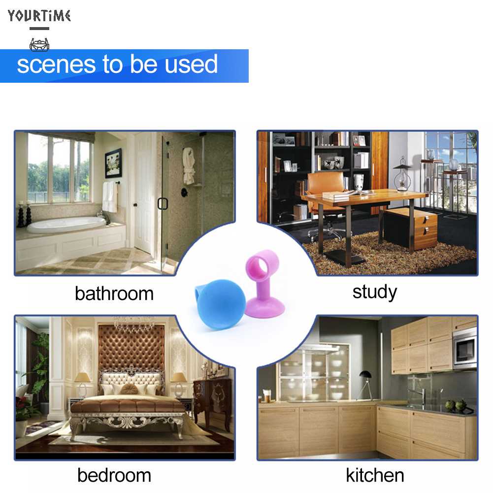 Bộ 2 Miếng Đệm Silicone Dán Tay Nắm Cửa Chống Va Đập