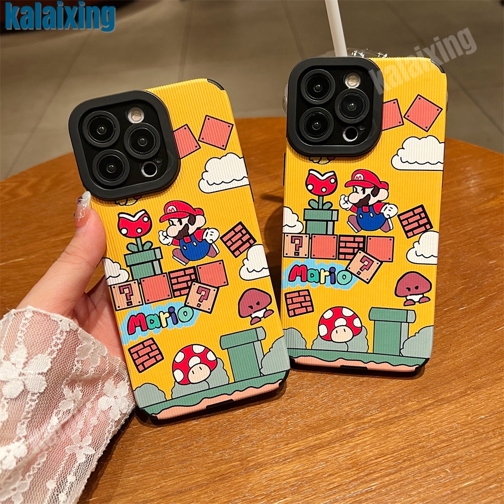 Ốp Điện Thoại Da Mềm Hình Super Mario Cho iPhone 11 12 13 14 Pro Max 14 Plus Xs Max X XR 7 8 Plus