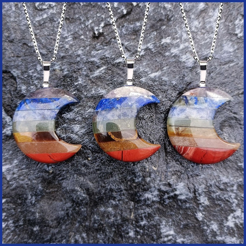 Vòng cổ Mặt Trăng Khuyết Đính Đá Pha Lê Thật