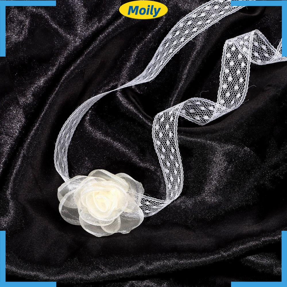 Set 6 Vòng Cổ / Vòng Hoa Trà Cột Dây Ruy Băng Màu Đen Gợi Cảm