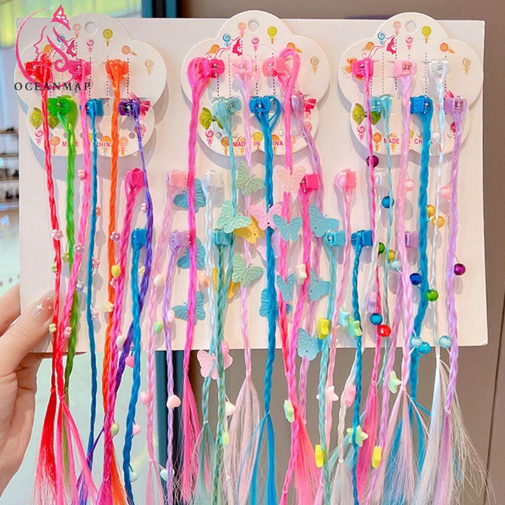 Tóc Giả Nhiều Màu Sắc Họa Tiết Bươm Bướm Hoạt Hình Chất Lượng Cao Dành Cho Bé Gái