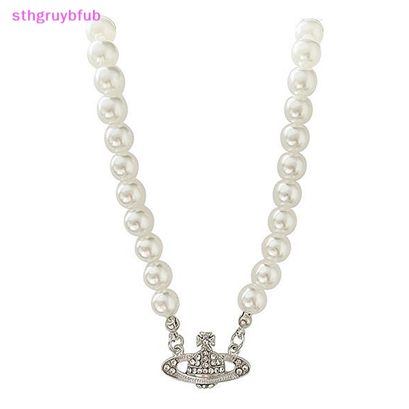 Vòng cổ STHB Y2K Đính Đá Zircon Ngọc Trai Nhân Tạo Mặt Hình Hành Tinh Phong Cách Vintage Cho Nữ