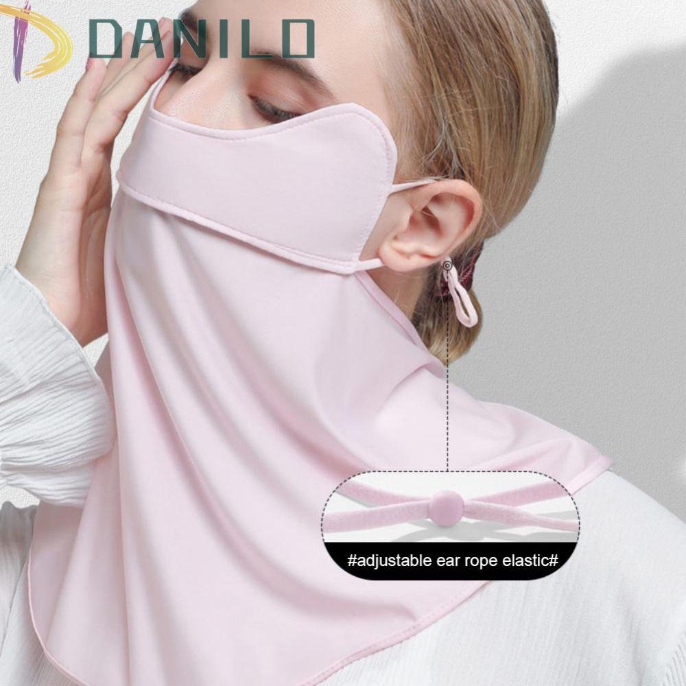 Danilo Khăn Choàng Cổ Thể Thao Unisex Bằng Lụa Lạnh Màu Trơn Chống Nắng / Tia UV Thời Trang Mùa Hè Cho