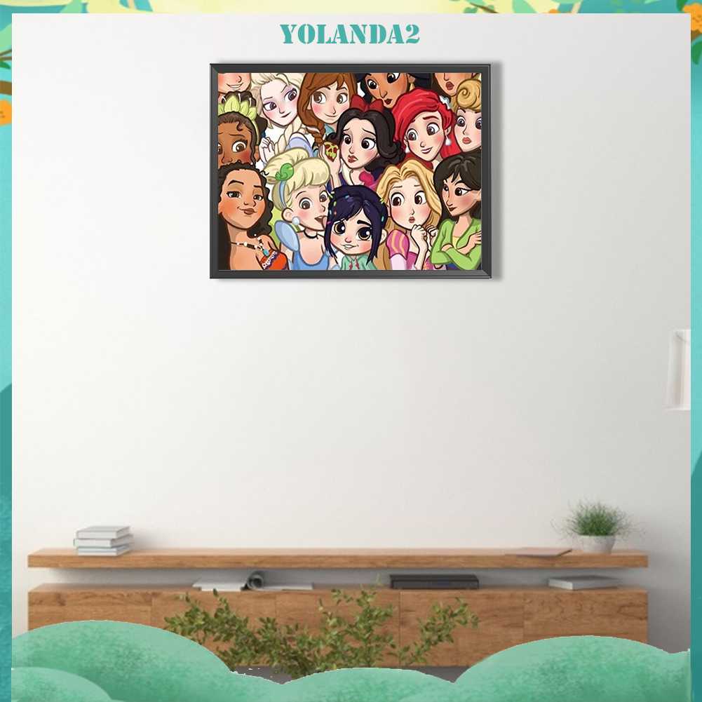 Bộ Tranh Đính Đá 5D Họa Tiết Công Chúa Hoạt Hình Độc Đáo DIY Dùng Trang Trí Nhà Cửa