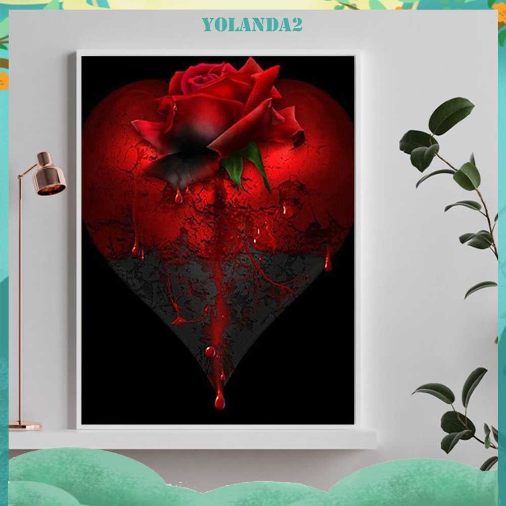 Tranh Đính Đá Kim Cương Toàn Bộ 5D DIY Hình Vẽ Hoa Trang Trí Nhà Cửa