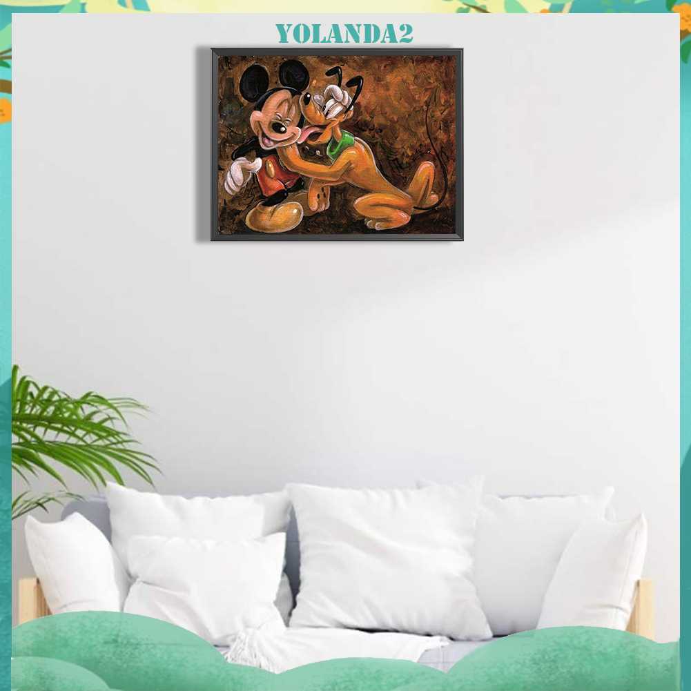 Tranh Đính Đá Kim Cương Toàn Bộ 5D DIY Hình Vẽ Chuột Mickey