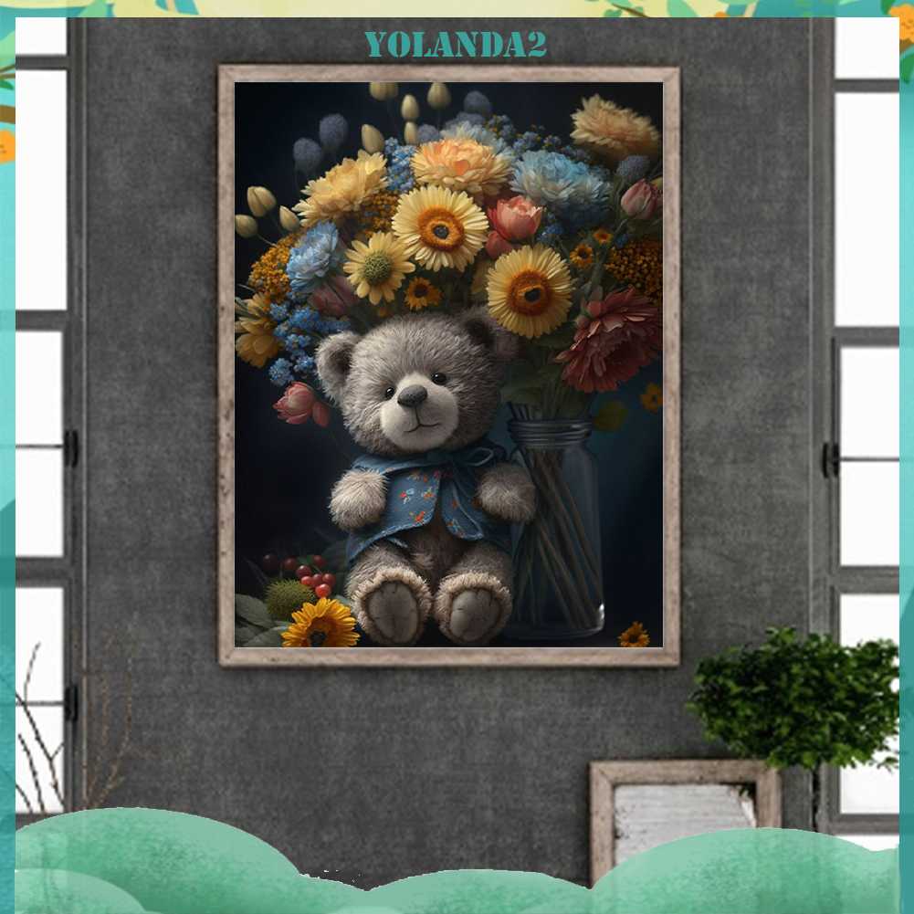 Tranh Đính Đá Kim Cương Toàn Bộ 5D DIY Hình Búp Bê Hoa