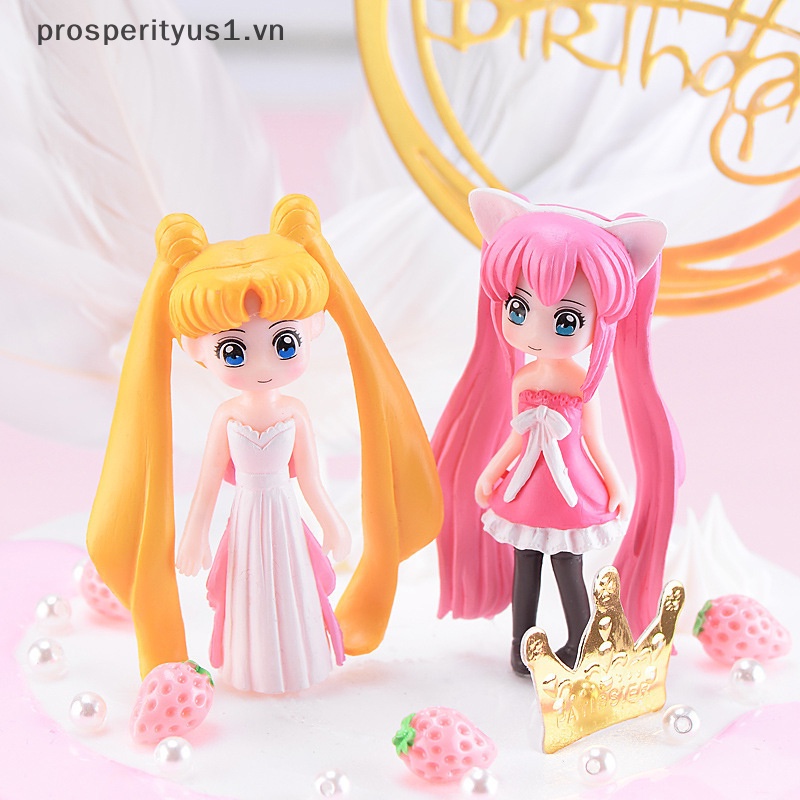 [prosperityus1] Mô Hình Trái Tim Tóc Dài Trang Trí Bánh Kem Sân Vườn Thần Tiên Quà Tặng Cho Trẻ Em [VN]