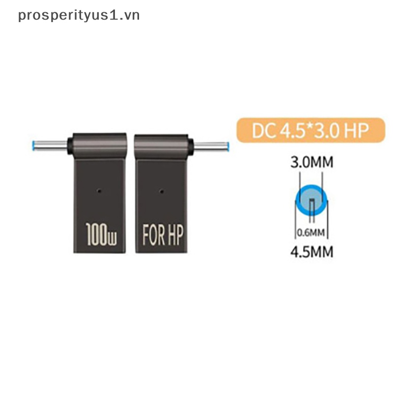 Giắc Chuyển Đổi 100W 5A PD DC Sang Type C Femal 5.5 / 7.4 Bằng Hợp Kim Kẽm Kèm Đầu Chuyển Đổi Nguồn Cho Dell / HP / ASUS