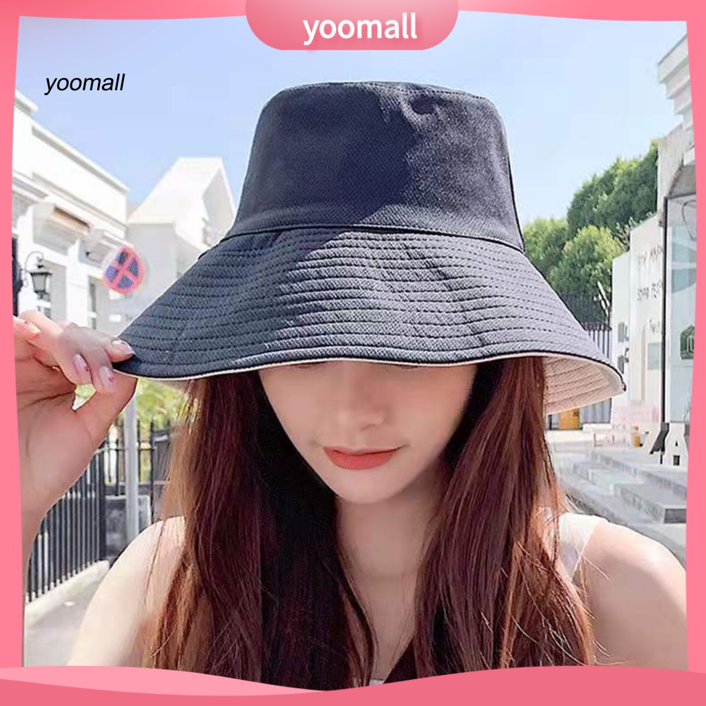 Nón Tai Bèo Vành Phẳng Màu Trơn Chống Nắng Thời Trang Mùa Hè Cho Nữ