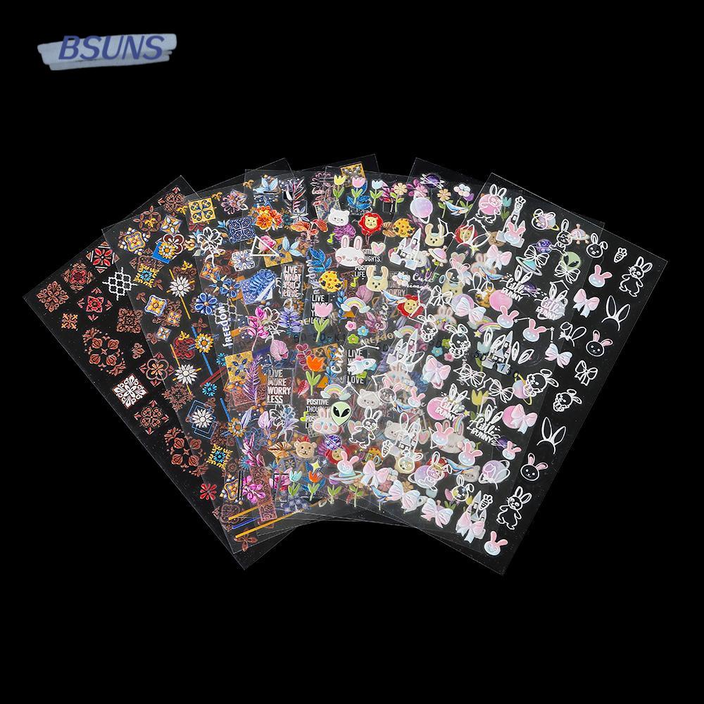 Miếng Dán Trang Trí Móng Tay Bằng Acrylic Họa Tiết Hình Học Độc Đáo