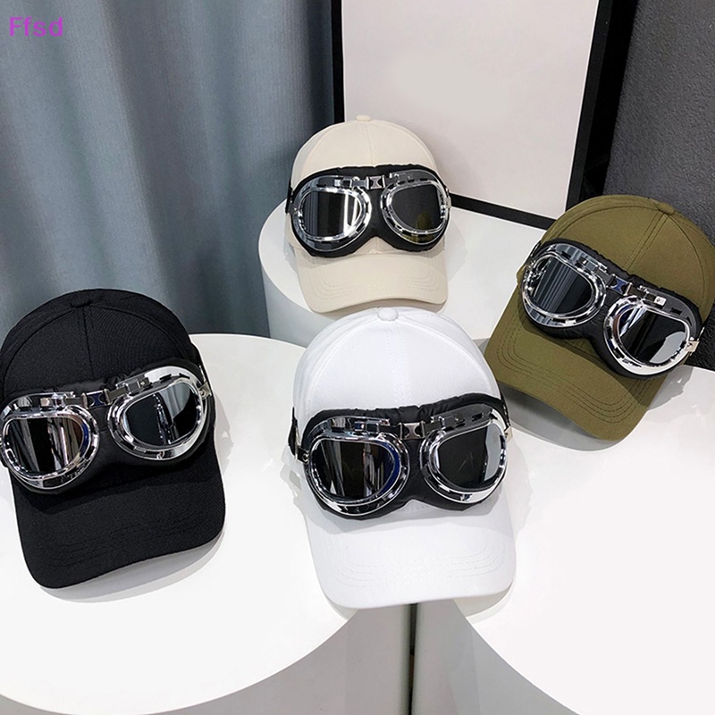 {Ffsd} Hàng Bán Chạy Mũ Bóng Chày Phi Công Che Nắng Có Kính Râm Cong Bảo Vệ Ngoài Trời Phong Cách Hip Hop Ngoài Trời