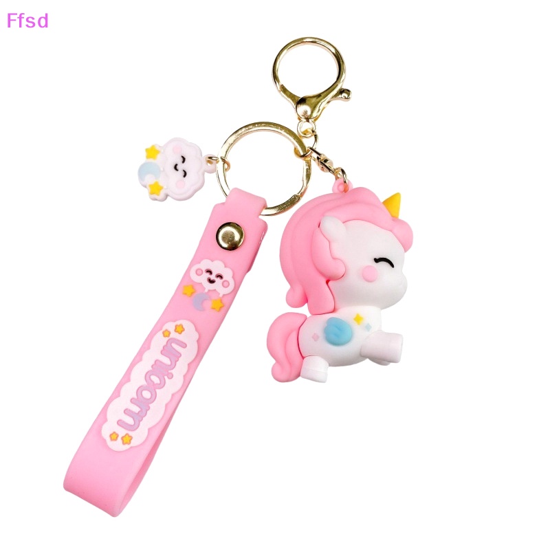 Móc Khóa Hình Kỳ Lân 3D Mềm Mại Dễ Thương
