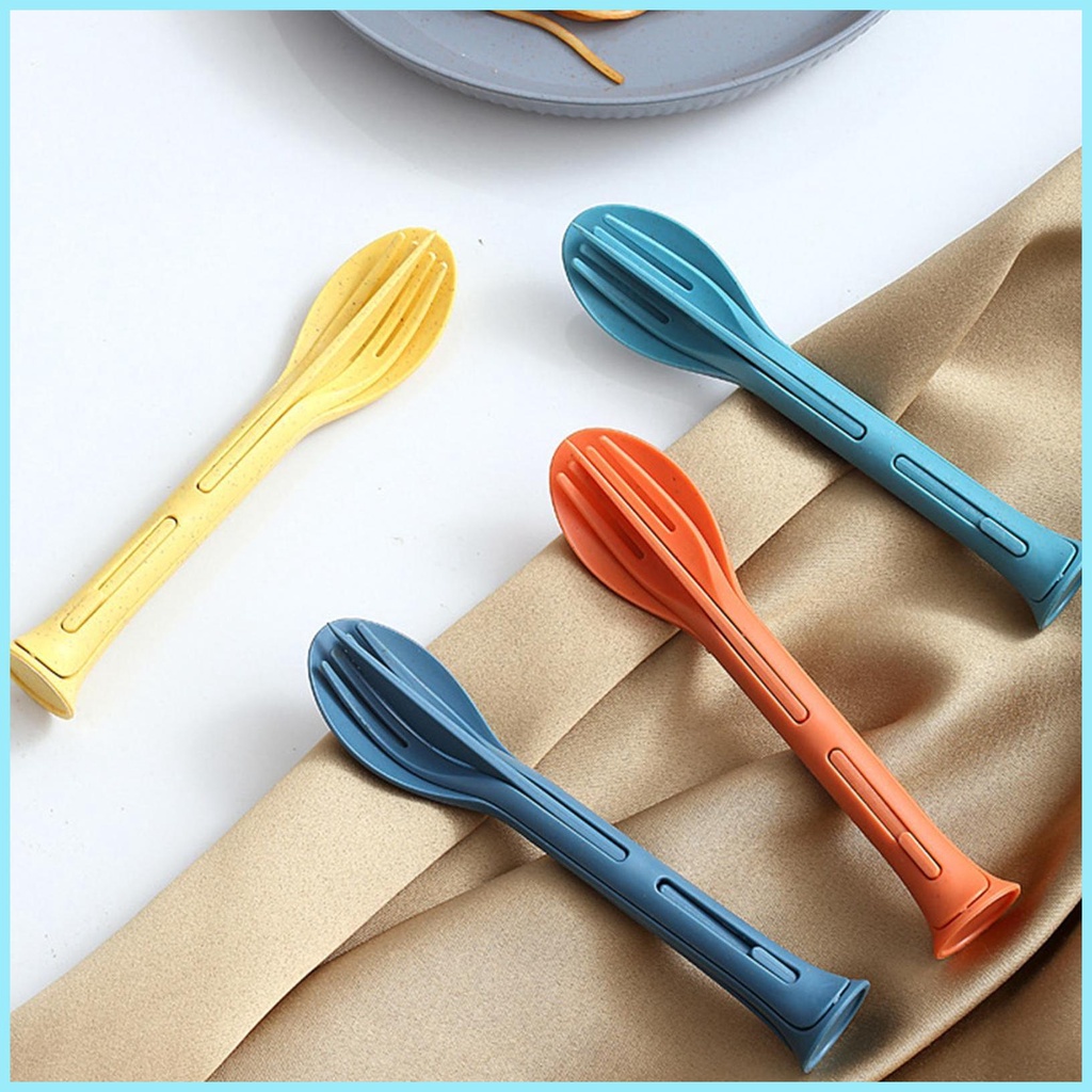 Bộ Dụng Cụ Ăn Uống 3 Trong 1 Có Thể Gấp Gọn Tiện Dụng Cho Cắm Trại