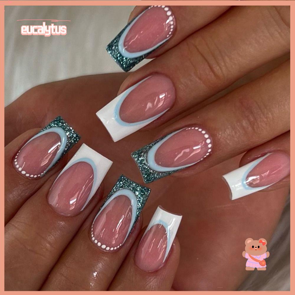 Bộ Móng Tay Giả Toàn Diện Đầu Vuông Dạng Nhấn DIY