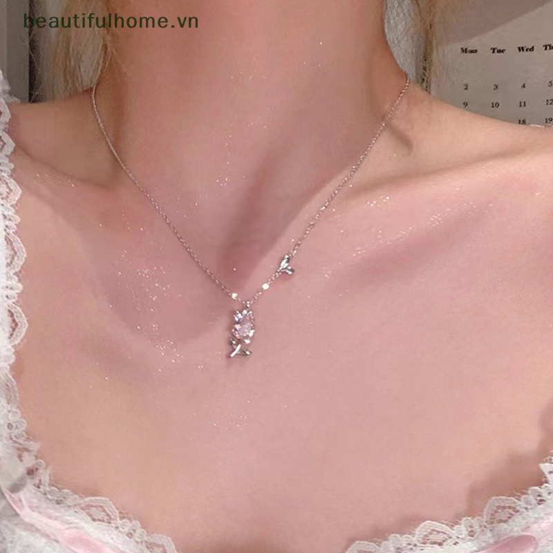 Vòng Cổ Choker Hình Hoa Tulip Màu Bạc Đính Đá Thời Trang Cho Nữ
