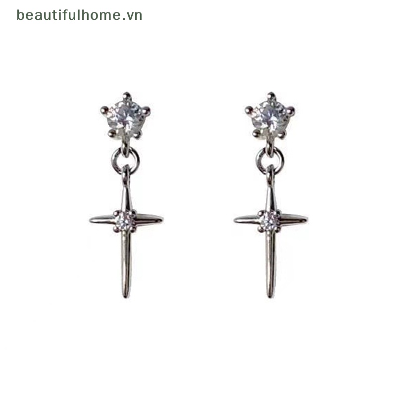 1 Đôi Bông Tai Pha Lê Lấp Lánh Thời Trang Dành Cho Nữ