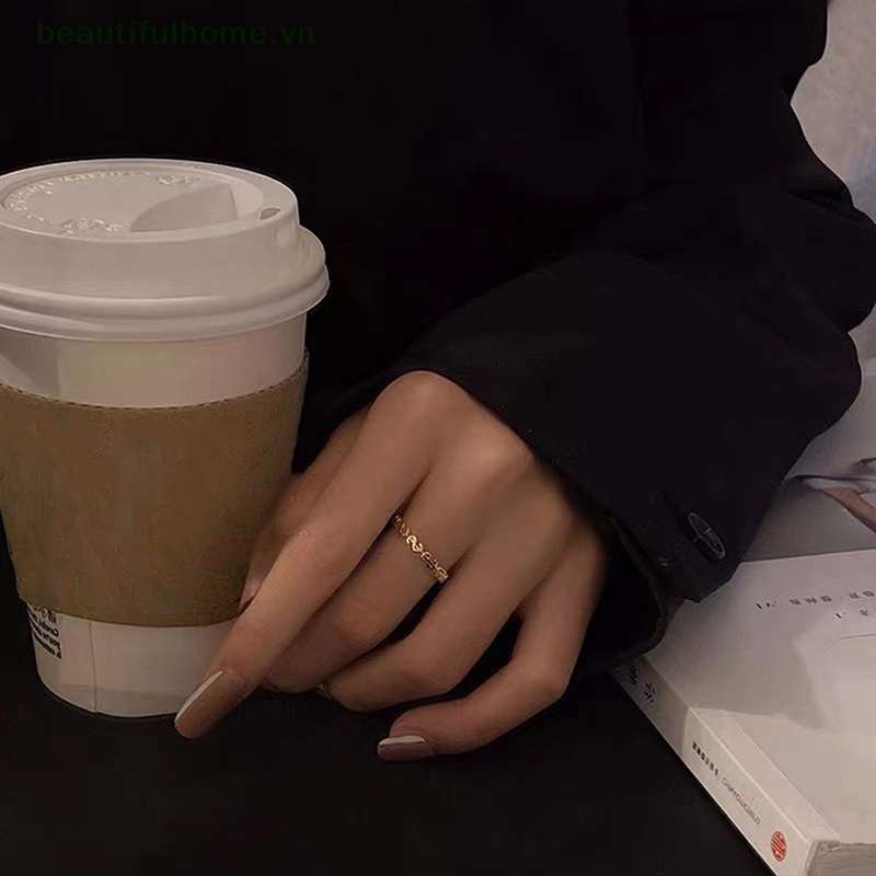 [beautifulhome] Nhẫn Dạng Hở Hình Tờ Tiền Đô La Màu Vàng Thời Trang Punk Hip Hop Đơn Giản Có Thể Điều Chỉnh Làm Đẹp Cho Cô Dâu / Tiệc Cưới